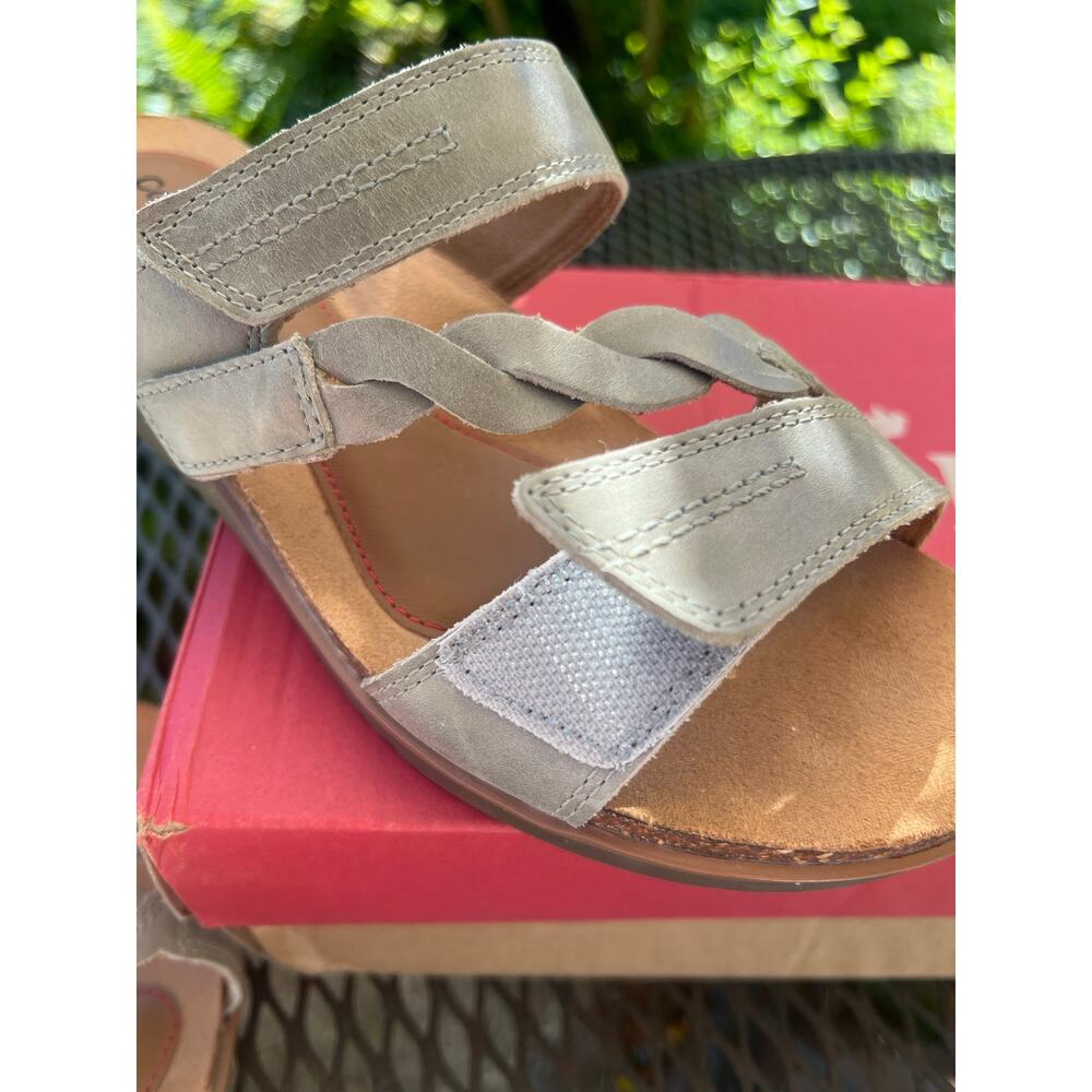 Cobb Hill May Sage Green Slides Womens Cork Footbed Leather Sz 7 NEW! - Picture 7 of 8